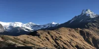 Mountain Range with Mt. Fishtail on Mardi Himal Trek